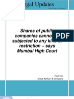 Article on Mumbai High Court Ruling on Transferability of Shares in Public Limited Companies