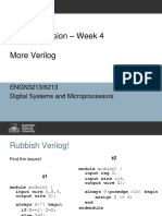 In-Class Session - Week 4 More Verilog: ENGN3213/6213 Digital Systems and Microprocessors