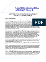 Kewajiban Manusia Memelihara Dan Memakmurkan Alam Syarhil