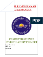 Sri Sri Ravishankar Vidya Mandir: Computer Science Investigatory Project