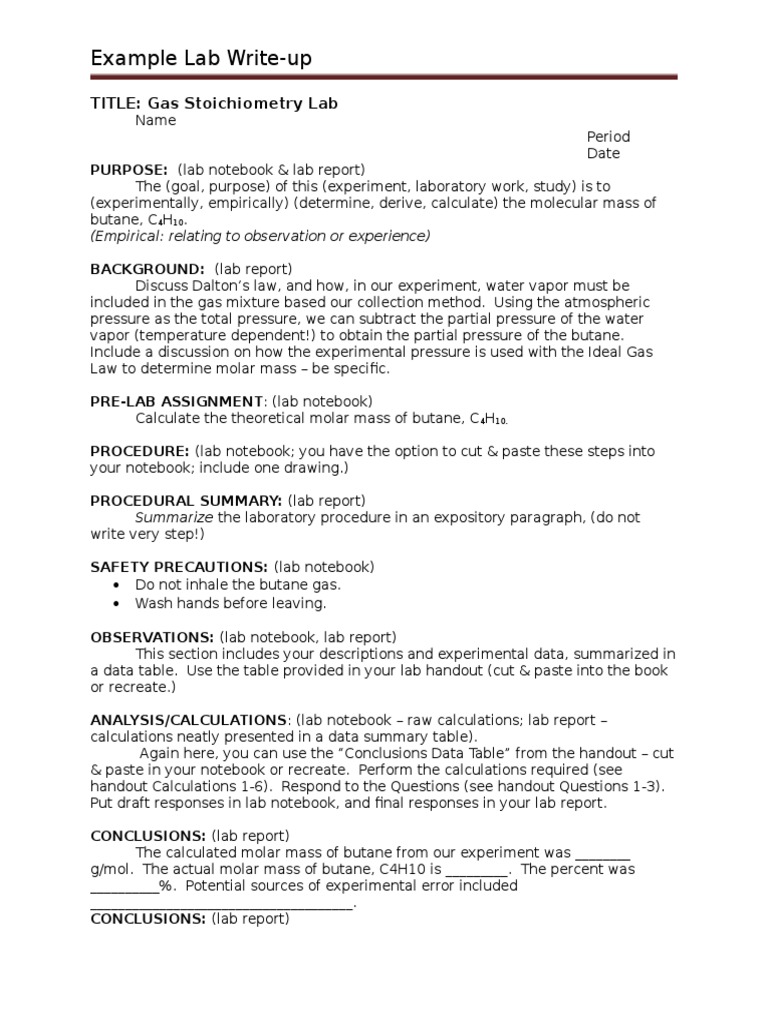 Gas Stoichiometry Lab Write-Up