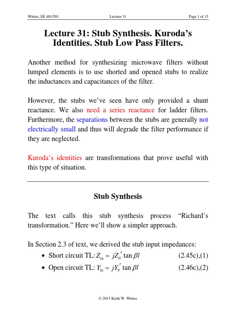 481lecture31 PDF PDF Signal Processing Electrical Engineering