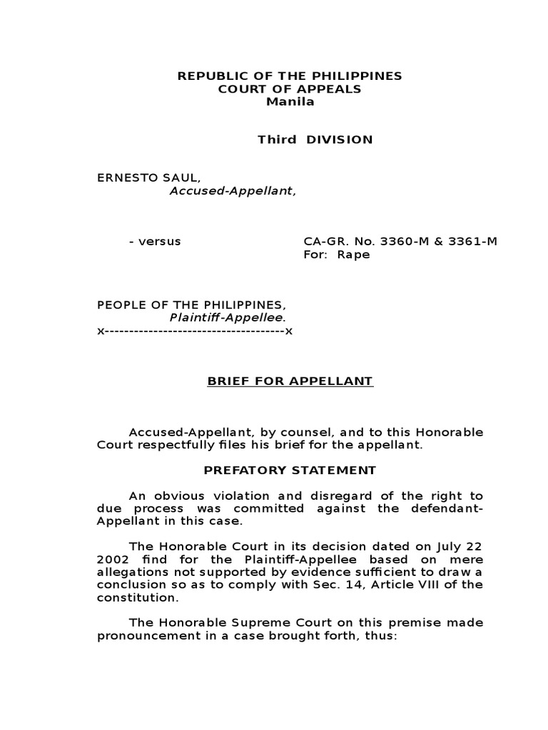 Appellant's Brief | Download Free PDF | Reasonable Doubt | Judgment (Law)