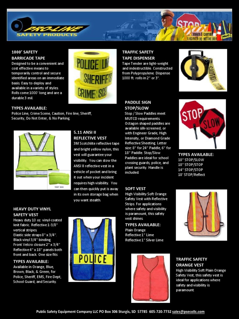 traffic safety products brochure Public Safety Equipment Company