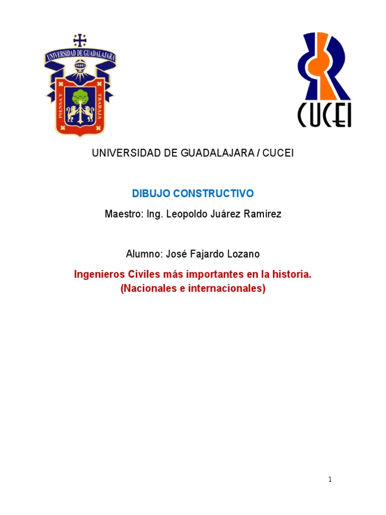 Ingenieros Civiles Más Importantes PDF Ingeniero