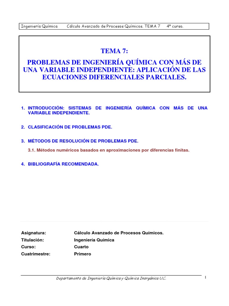 Capq - Teoria Tema 7 | PDF | Ecuaciones | Derivado