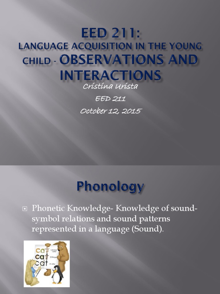Understanding Language Knowledge in Children | PDF | Communication ...