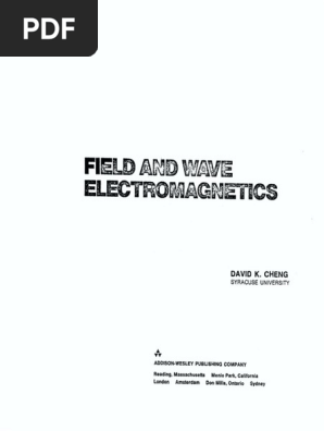 David K Cheng Field And Wave Electromagics With Bookmarks Pdf