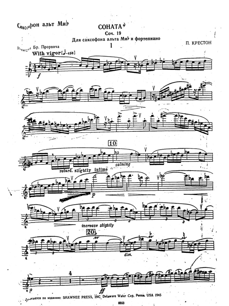 Creston Saxophone Sonata | PDF