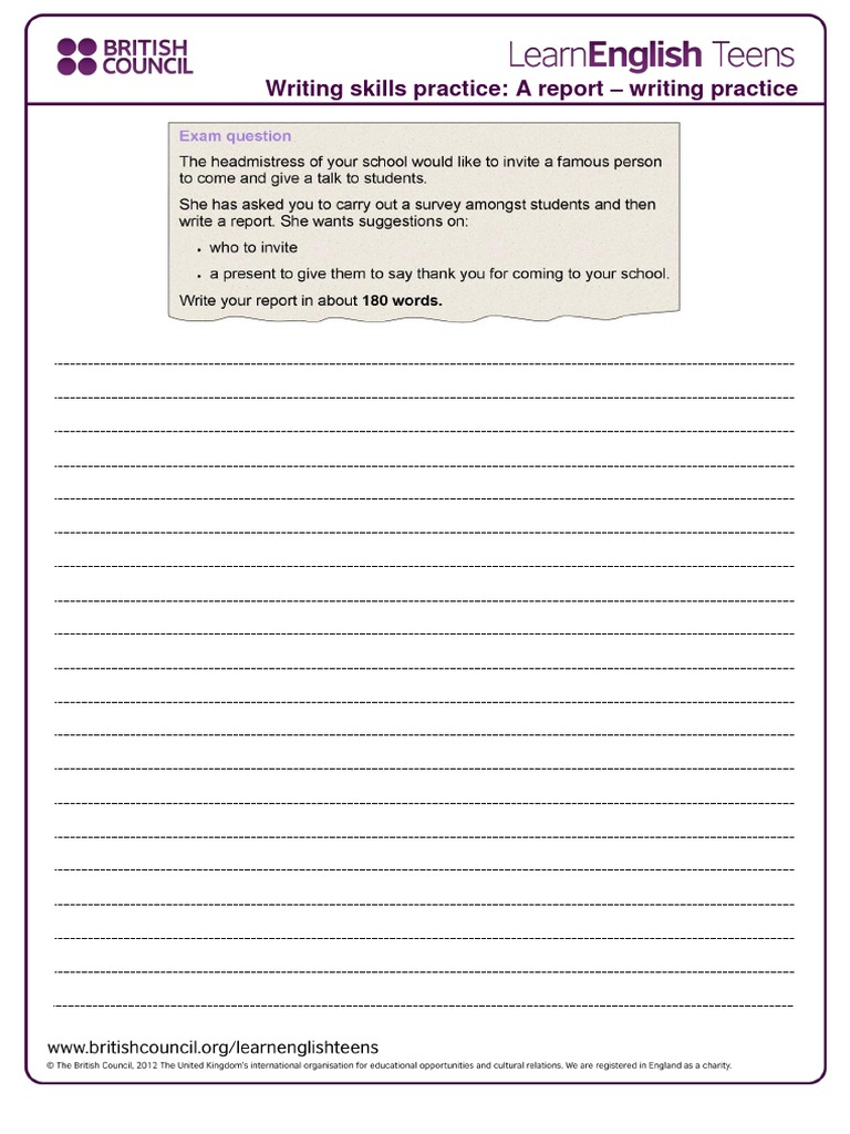 A Report - Writing Practice | PDF