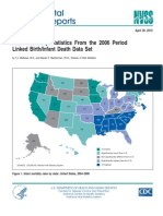 National Vital Statistics Reports: Infant Mortality Statistics From The 2006 Period Linked Birth/Infant Death Data Set