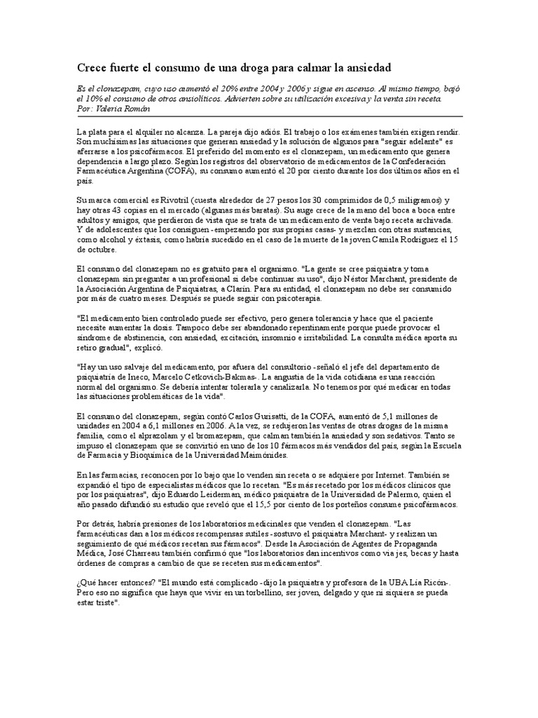 Venta de clonazepam sin receta