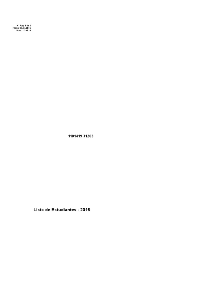 Lista de Estudiantes Primaria 2016 | PDF