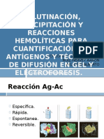 Aglutinación, Precipitación y Reacciones Hemolíticas para Cuantificación de Antígenos y Técnicas de Difusión en Gel y Electroforesis