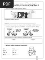 PROVA DE MATEMÁTICA - problemas - 1° TRIMESTRE 2015
