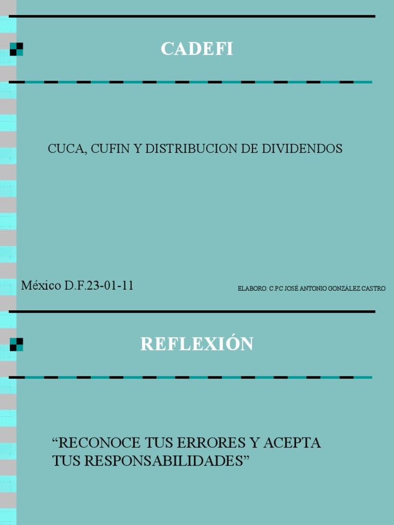 CUCA y CUFIN: Cálculo y Dividendos | PDF | Impuesto sobre la renta ...