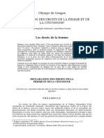 Olympe de Gouges - Déclaration Des Droits de La Femme Et de La Citoyenne