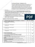 A Modest Proposal Project Checklist 2010