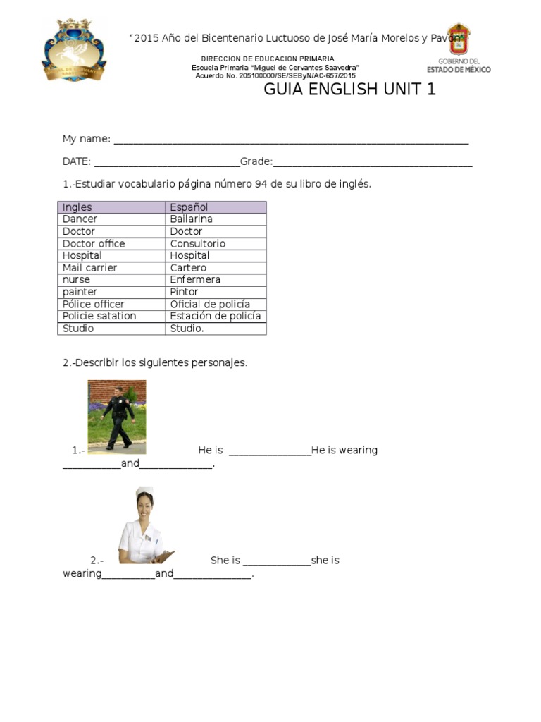 GUIA de Ingles 4 Grado | PDF