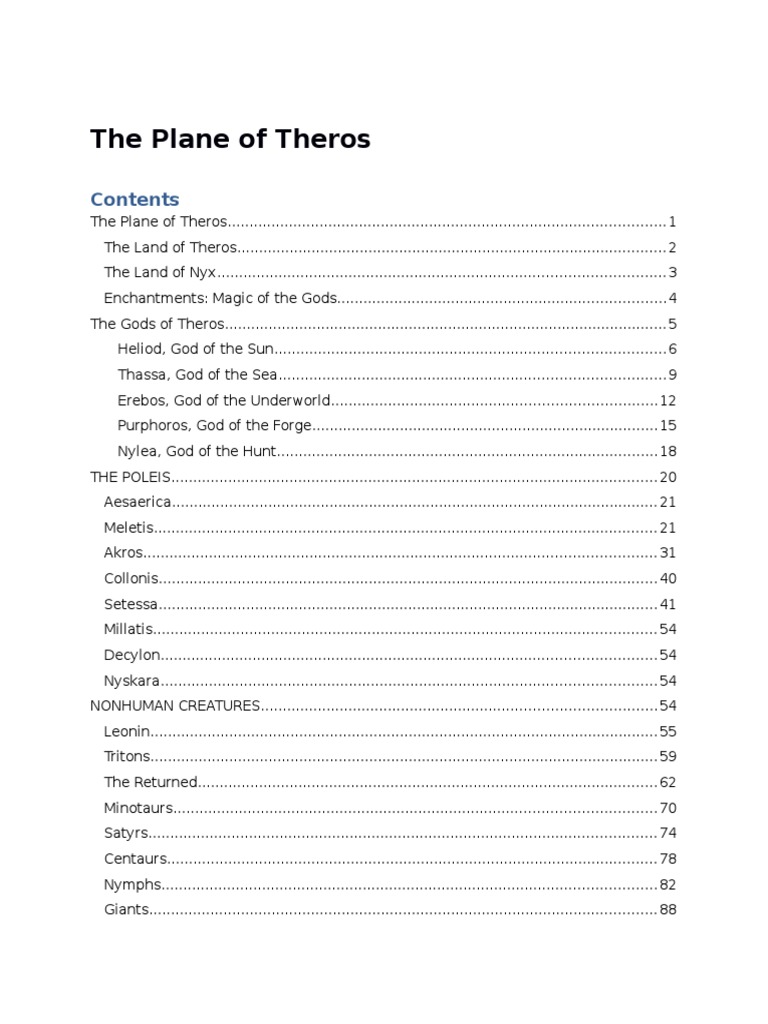The Plane of Theros PDF Religion And Belief