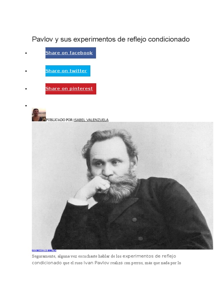 Experimentos de Pavlov y el condicionamiento | PDF | Comportamiento ...