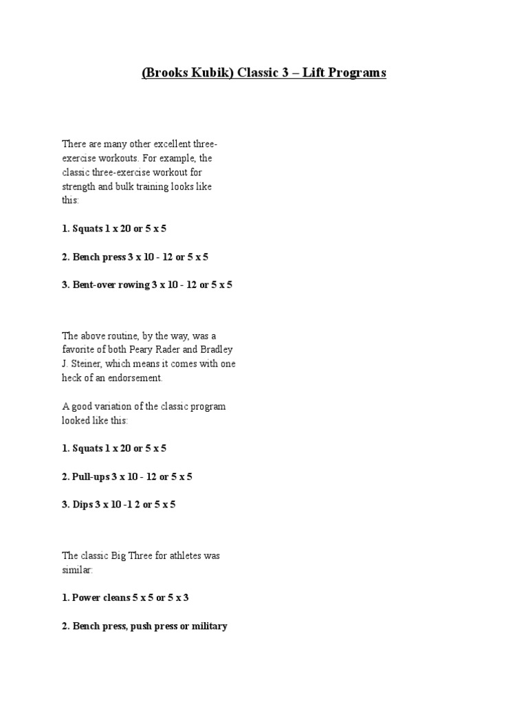 3 Lift Programs | PDF