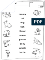 Pets Worksheet Picture Test