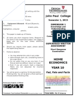 year 10 fads fats and facts exam 2015