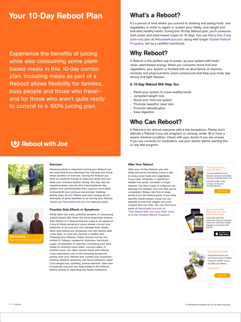 Reboot With Joe 10 Day Plan Pdf Salad Garlic