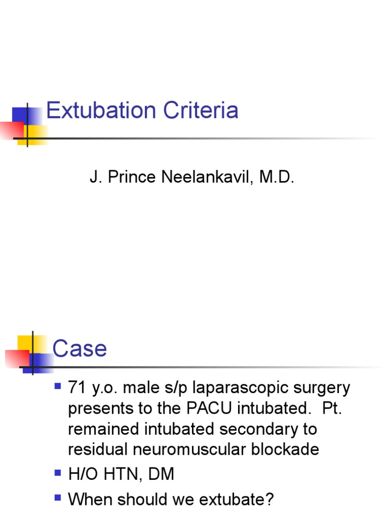 Extubation Criteria PDF Respiratory System Breathing