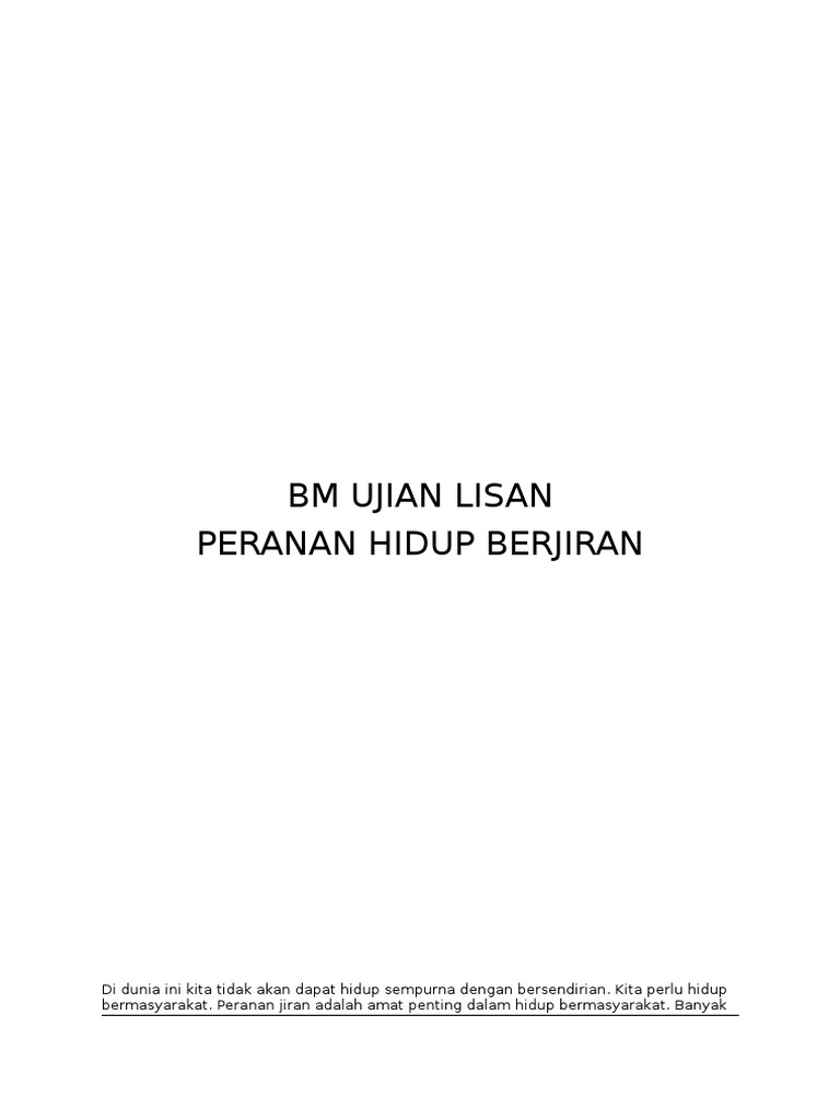 Peranan Hidup Berjiran