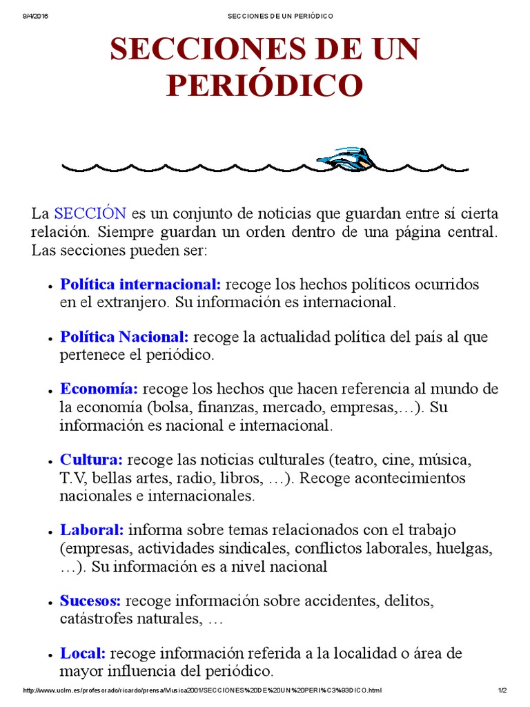 Secciones de Un Periódico PDF