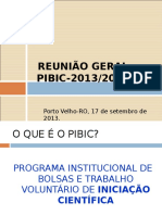 Slides Reuniao Geral de Boas Vindas Pibic 