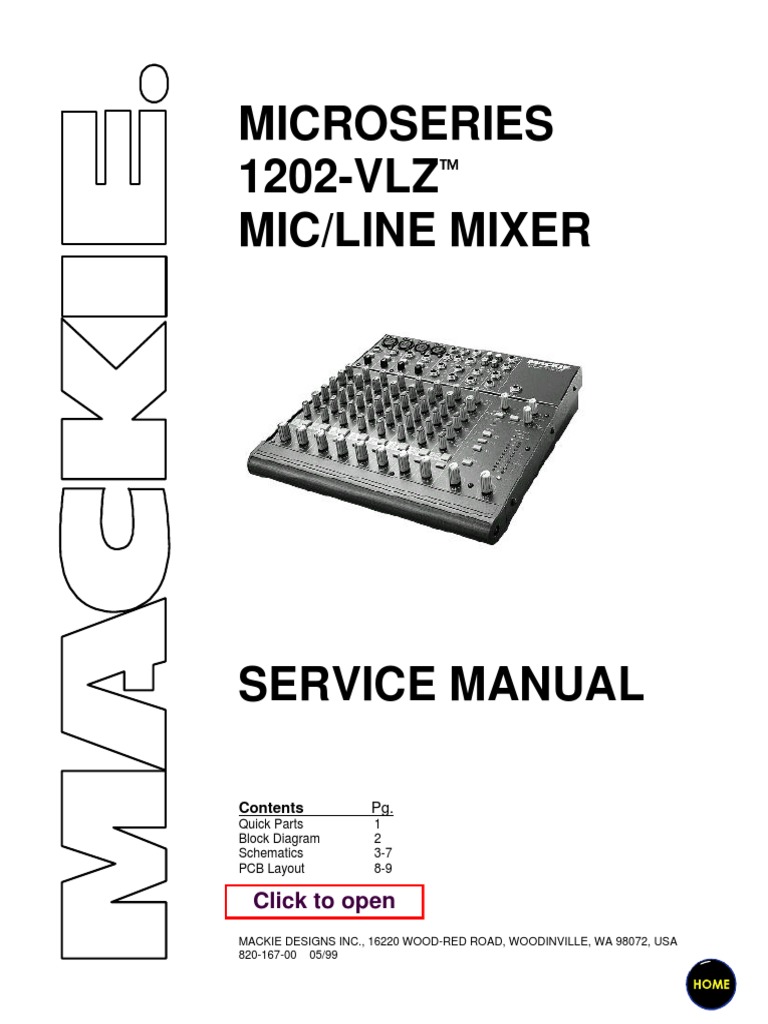 Mackie 1202-vlz マッキー　ミキサー　メンテナンス・状態確認済み Mackie 1202-VLZ Service Manual | PDF | Home & Garden | Technology