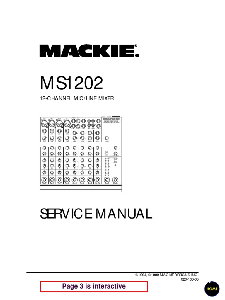 Mackie MS1202 Service Manual | PDF | Audio Engineering | Audio