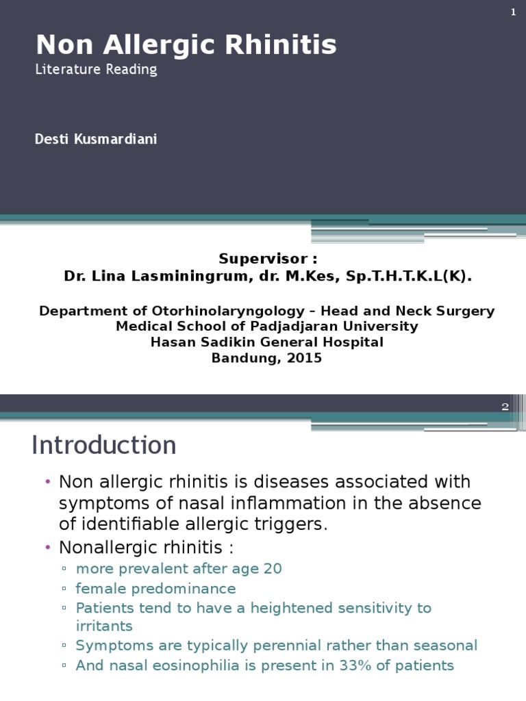 Non Allergic Rhinitis Allergy Medicine