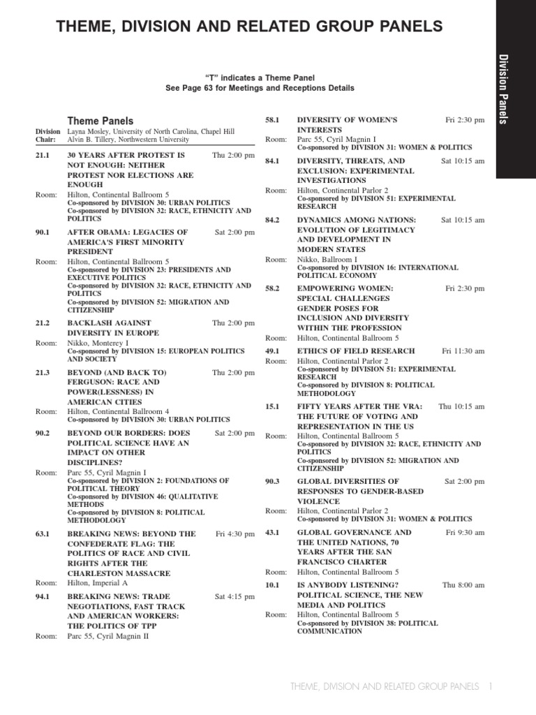 2015 APSA Program | PDF | Political Philosophy | Statistics