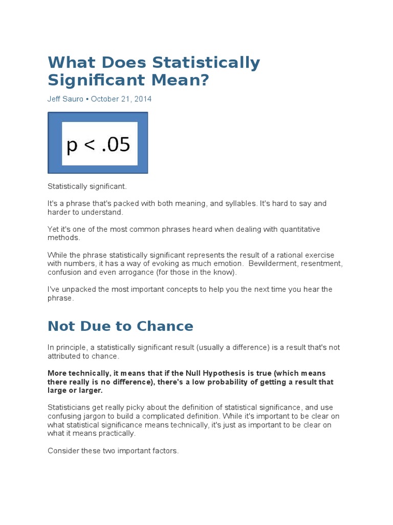What Does Statistically Significant Mean Statistical Significance Statistics