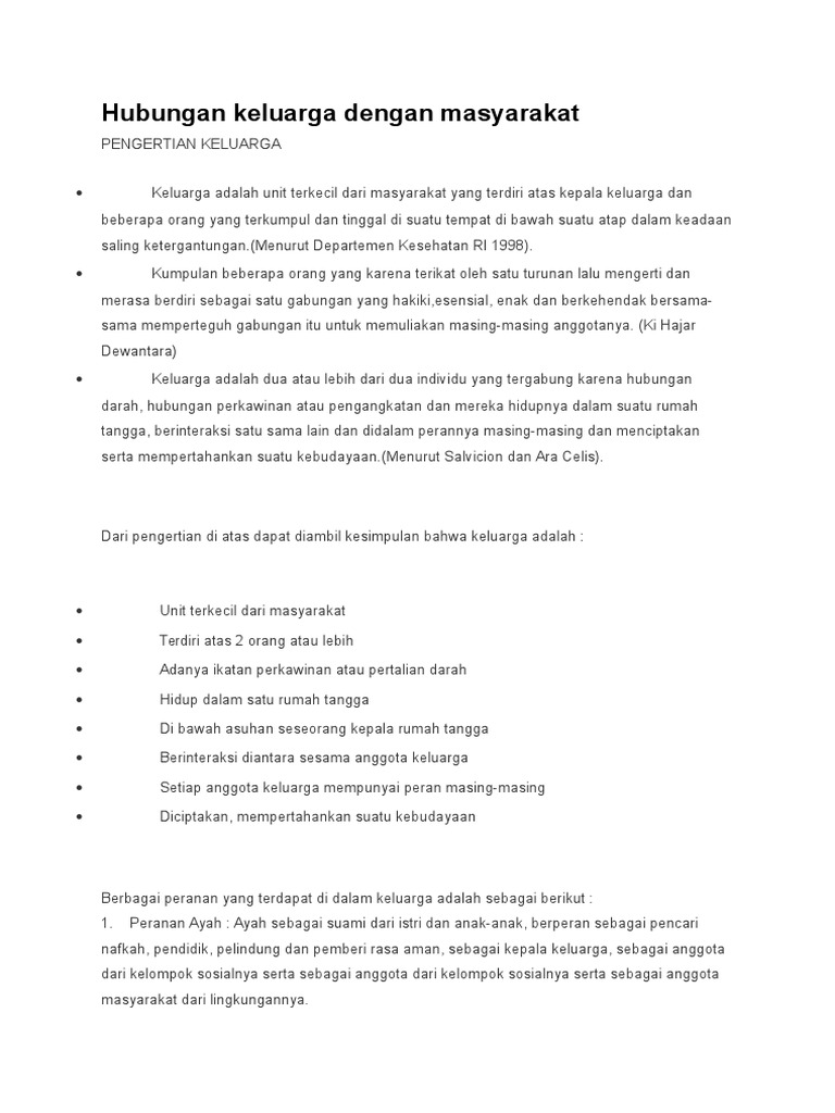 Hubungan Keluarga Dengan Masyarakat Pdf