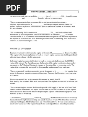 Co Ownership Agreement