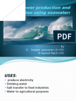 Power Production and Purification Using Seawater