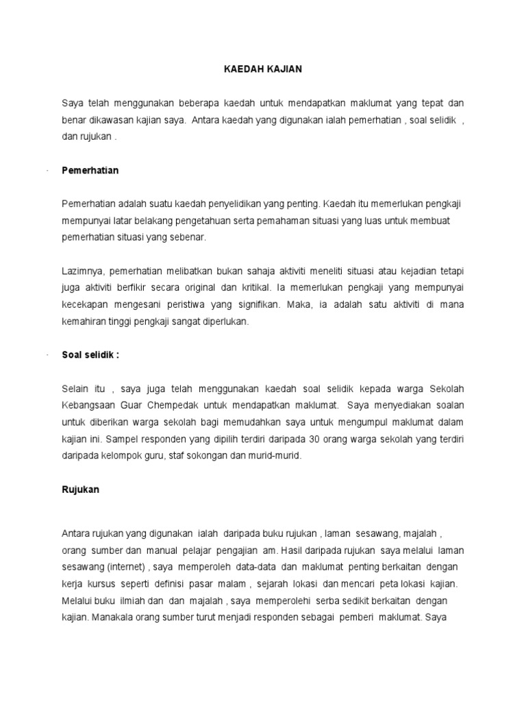 Kaedah Pemerhatian Dalam Kajian Lertyi