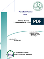 Pakistan Studies: Project Report (Role of Media in Pakistan)