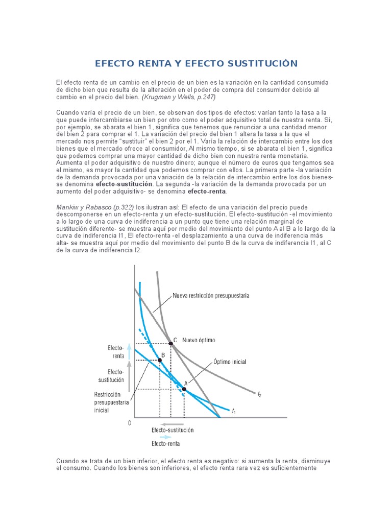 Efecto Renta y Efecto Sustituciòn | PDF | Precios | Curva de demanda