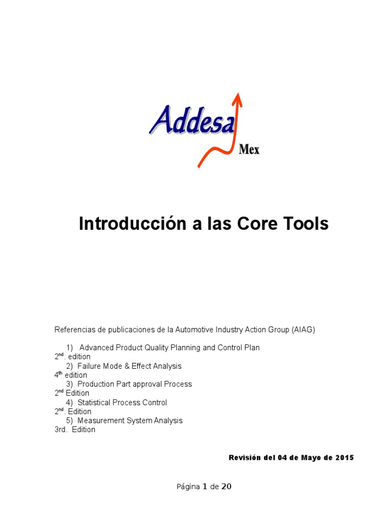 Introducción a las Core Tools Automotrices | PDF | Planificación ...