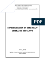 Programa de Postgrado A Nivel de Especialización en Gerencia y Liderazgo Educativo