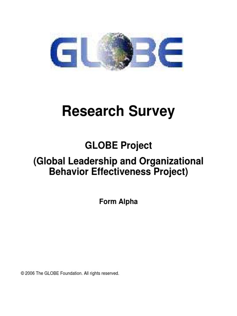 Research Survey GLOBE Project (Global Leadership and Organizational