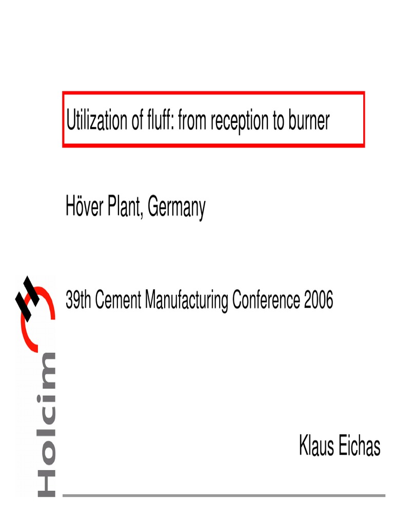 Fluff Utilization in Cement Production | PDF | Incineration | Cement