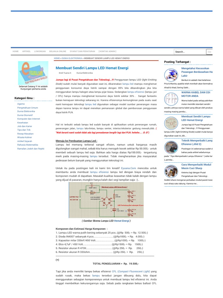 Lampu Led | PDF | Komputer | Teknologi & Rekayasa