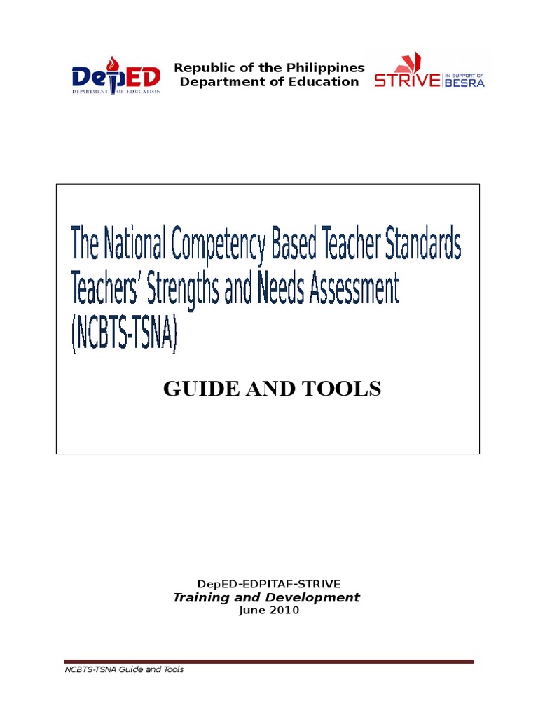 Understanding NCBTS-TSNA Framework | PDF | Competence (Human Resources ...